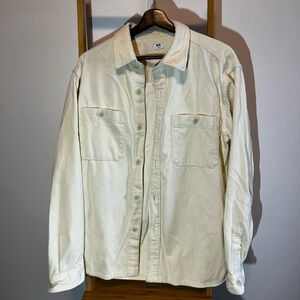 Uniqlo Men’s Off White Corduroy Button Shirt (Small)